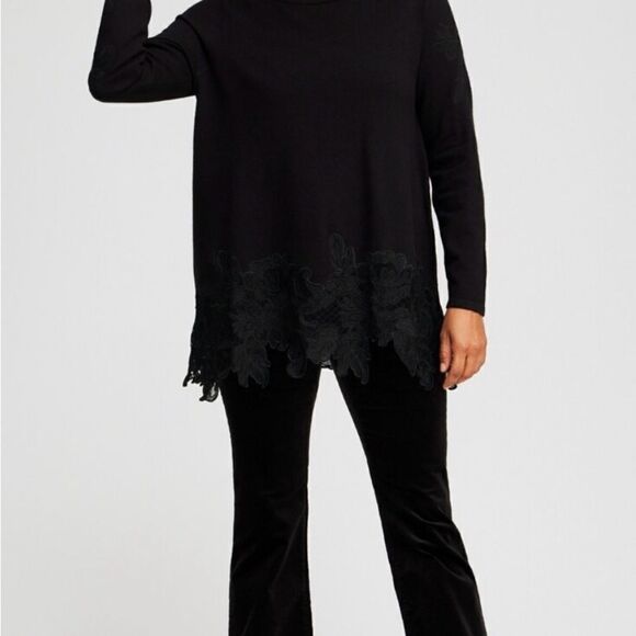 Chico’s Sz 1 Cashmere Lace pullover Sweater - Picture 10 of 12